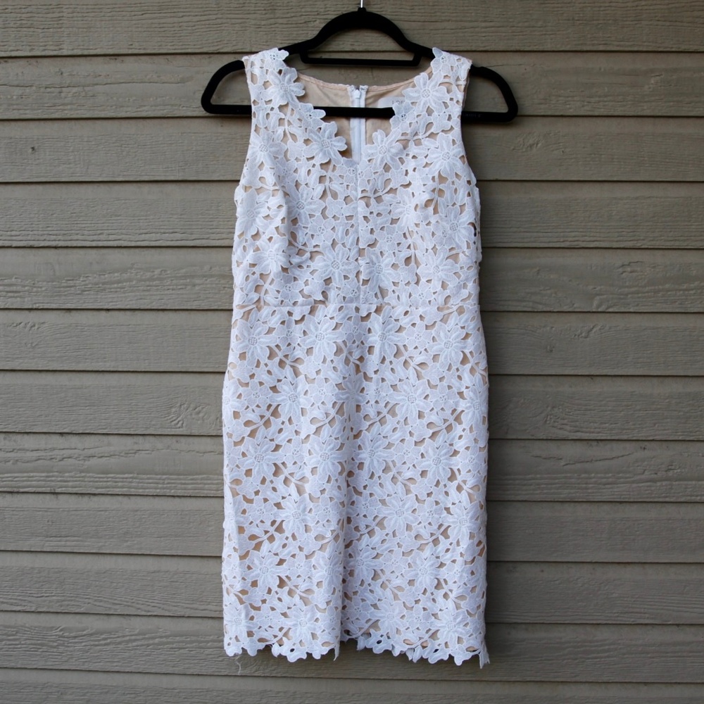 LOFT Women's White Floral Dress